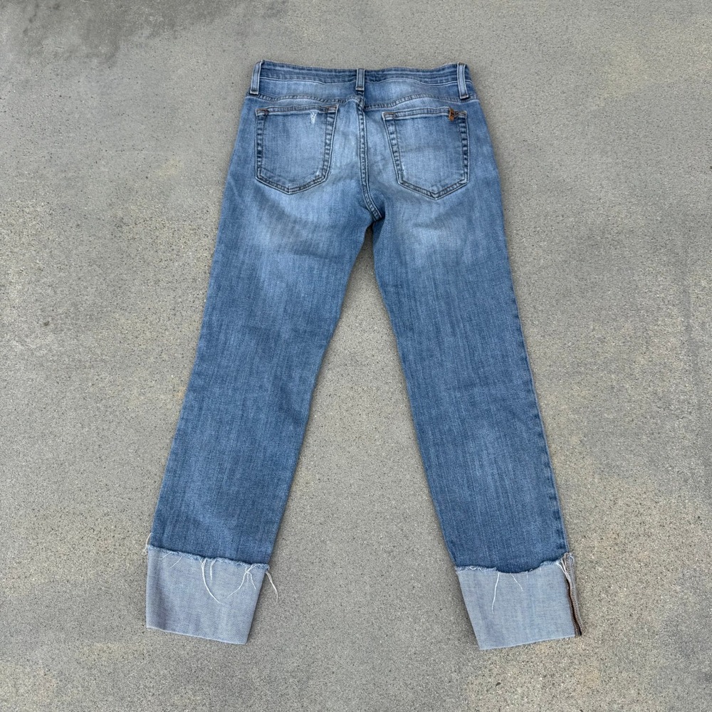 Joes Jeans Women Size 24‎ Mid Rise Slim Straight Raw Edge Cuff Medium Wash Denim - Picture 9 of 11